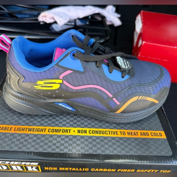 SKETCHERS WORK CARBIX COMP SLIP RESIST SAFETY TOE MEMORY FOAM SHOE SIZE 8 - Picture 8 of 9